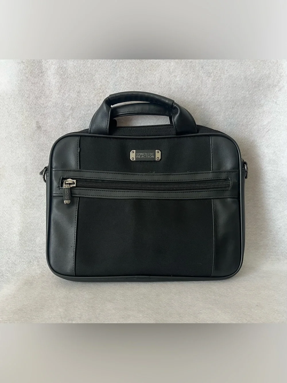 Kenneth Cole Reaction R-Tech Black Laptop Briefcase with Front Zip Pocket
